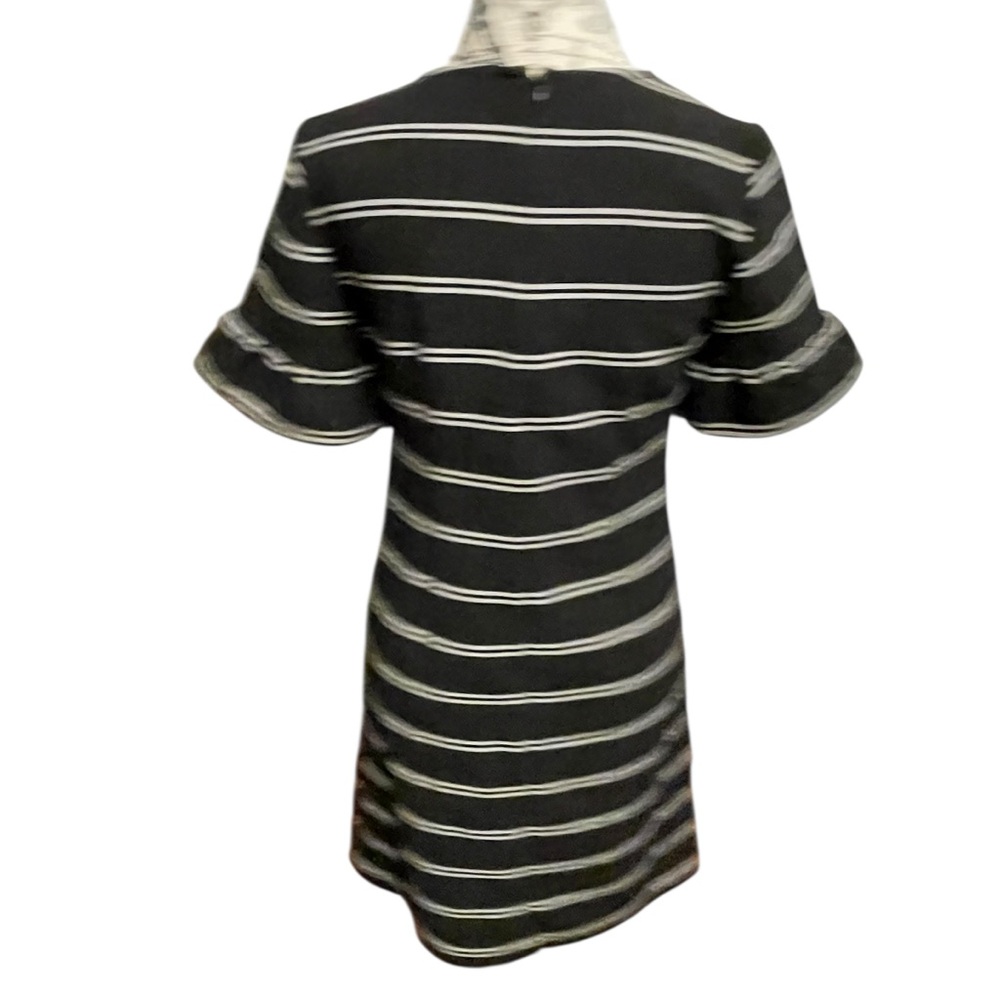 LOFT Black and White Striped Mini Dress - Picture 3 of 8
